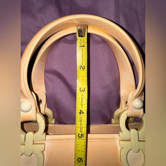 Salvatore Ferragamo Gancini Rubber Bucket Bag – Peach Pastel – Made in Italy - Picture 13 of 16